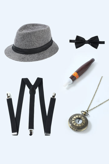 Graues 1920er Jahre Accessoires Set für Herren